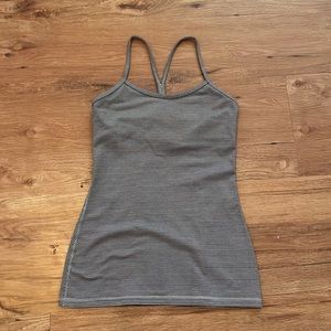 EUC Size 6 lululemon gray striped tank with built in bra